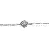 Bracelet en argent rhodi&eacute; double cha&icirc;ne coquille Saint-Jacques de Compostelle oxydes blancs sertis 14+4cm