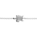 Bracelet en argent rhodi&eacute; tortue avec oxydes blancs 16+2cm Artemare