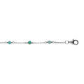 Bracelet en argent rhodi&eacute; pierre amazonite v&eacute;ritable 16+2cm