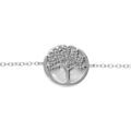 Bracelet en argent rhodi&eacute;, arbre de vie avec nacre blanche 16+2cm Artemare
