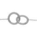 Bracelet en argent rhodi&eacute; clair, double cercle &eacute;vid&eacute; perl&eacute; 16+3cm Artemare