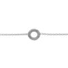 Bracelet en argent rhodi&eacute; clair, cercle &eacute;vid&eacute; perl&eacute; 16+3cm