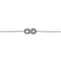 Bracelets sur Artemare : Bracelet en argent rhodi&eacute; clair, infini &eacute;vid&eacute; perl&eacute; 16+3cm