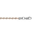 Bracelets sur Artemare : Bracelet en argent cha&icirc;ne vrille avec dorure rose largeur 3mm et longueur 17cm
