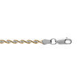 Bracelet en argent cha&icirc;ne bordure dorure jaune largeur 3mm et longueur 17cm Artemare