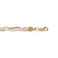 Bracelet en argent et dorure rose et jaune tresse 18cm Artemare