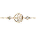 Bracelet argent et dorure jaune rondelle arbre de vie et deux oxydes blancs sertis 16+3cm Artemare