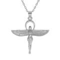 Colliers sur Artemare : Collier en argent rhodi&eacute; pendentif d&eacute;esse &eacute;gyptienne 40+5cm
