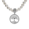 Colliers sur Artemare : Collier perles de culture d'eau douce et arbre de vie avec oxydes blancs sertis 40+5cm