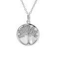 Colliers sur Artemare : Collier argent rhodi&eacute; arbre de vie avec nacre blanche 42+3cm