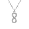 Colliers sur Artemare : Collier argent rhodi&eacute; claire, pendentif infini &eacute;vid&eacute; perl&eacute; 40+5cm