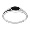 Chevali&egrave;re femme en argent platin&eacute; de pav&eacute; forme ovale pav&eacute;e d'un onyx imitation