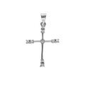 Pendentif en argent rhodi&eacute; croix 20x15mm avec oxydes blancs sertis Artemare