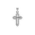 Pendentif en argent rhodi&eacute; croix 15x10mm avec oxydes blancs sertis Artemare