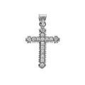 Pendentif en argent rhodi&eacute; croix 17x12mm avec oxydes blancs sertis Artemare