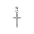 Pendentifs sur Artemare : Pendentif en argent rhodi&eacute; croix avec oxydes blancs 17x0,7mm