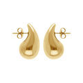 Boucles d'oreille sur Artemare : Boucles d'oreille tige acier PVD dor&eacute; taille moyenne forme goutte incurvee 26 mm x 15 mm