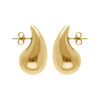 Boucles d'oreille tige acier PVD dor&eacute; grande goutte (dim 33mm x 18 mm)