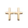 Boucles d'oreille sur Artemare : Boucles d'oreille tige acier et PVD dor&eacute; forme croix