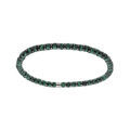 Bracelet en acier extensible malachite reconstitu&eacute;e et h&eacute;matite
