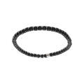 Bracelet en acier extensible pierres agate noire et h&eacute;matite v&eacute;ritable Artemare