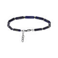 Bracelet en acier et pierres lapis lazuli v&eacute;ritable 20+3cm