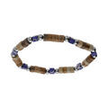 Bracelet en acier extensible paesine et howlite v&eacute;ritable