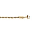 Bracelet en acier et PVD dor&eacute; maille corde 4mm 17+3cm