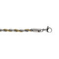 Bracelet en acier et PVD bicolore maille corde 4mm 17+3cm Artemare