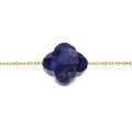 Bracelet en acier PVD dor&eacute; motif pierre imitation facet&eacute; bleu nuit 17+3cm Artemare