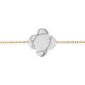 Bracelet en acier PVD dor&eacute; motif pierre imitation facet&eacute; blanc marbre 17+3cm Artemare