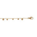 Bracelet en acier dor&eacute; pampilles pastilles lisses 16+3cm