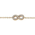 Bracelet en acier PVD dor&eacute; motif infini r&eacute;sine et strass 16+3cm Artemare