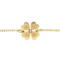 Bracelet en acier PVD dor&eacute; motif tr&egrave;fle avec 1 oxyde blanc 16+3cm Artemare