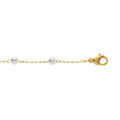 Bracelet en acier dor&eacute; perle blanche imitation 16+3cm Artemare