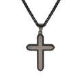 Colliers sur Artemare : Collier en acier patin&eacute; avec croix marron 40x30mm 60cm