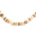 Colliers sur Artemare : Collier en acier et PVD dor&eacute; rondelles coquillage nacr&eacute; 35+9cm