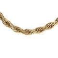 Collier en acier et PVD dor&eacute; maille corde 4mm 45+5cm Artemare