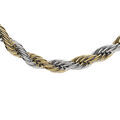 Chaine sur Artemare : Collier en acier et PVD bicolore maille corde 4mm 45+5cm
