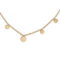 Collier en acier dor&eacute; pampilles pastilles lisses 39+4cm Artemare