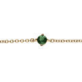 Bracelet en plaqu&eacute; or solitaire oxyde vert 4mm 16+2cm Artemare