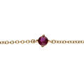 Bracelet en plaqu&eacute; or solitaire oxyde fushia 4mm 16+2cm Artemare