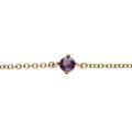 Bracelet en plaqu&eacute; or solitaire oxyde violet 4mm 16+2cm