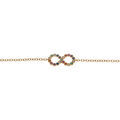 Bracelet en plaqu&eacute; or motif infini multi couleurs 16+2cm