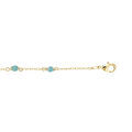 Bracelet en plaqu&eacute; or pierre amazonite v&eacute;ritable 16+2cm Artemare