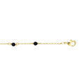 Bracelet en plaqu&eacute; or pierre onyx v&eacute;ritable 16+2cm Artemare
