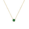 Colliers sur Artemare : Collier en plaqu&eacute; or solitaire oxyde vert 6mm 40+4cm