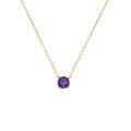 Colliers sur Artemare : Collier en plaqu&eacute; or solitaire oxyde violet 6mm 40+4cm