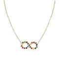 Collier en argent rhodi&eacute; motif infini multi couleurs 42+3cm Artemare