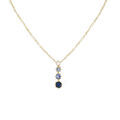 Colliers sur Artemare : Collier en plaqu&eacute; or pendant d&eacute;grad&eacute; oxydes bleu 42+3cm